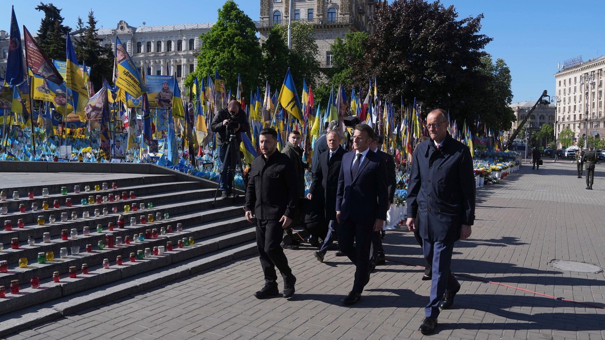 Europeiske ledere møter Zelenskyj for å diskutere våpenhvile