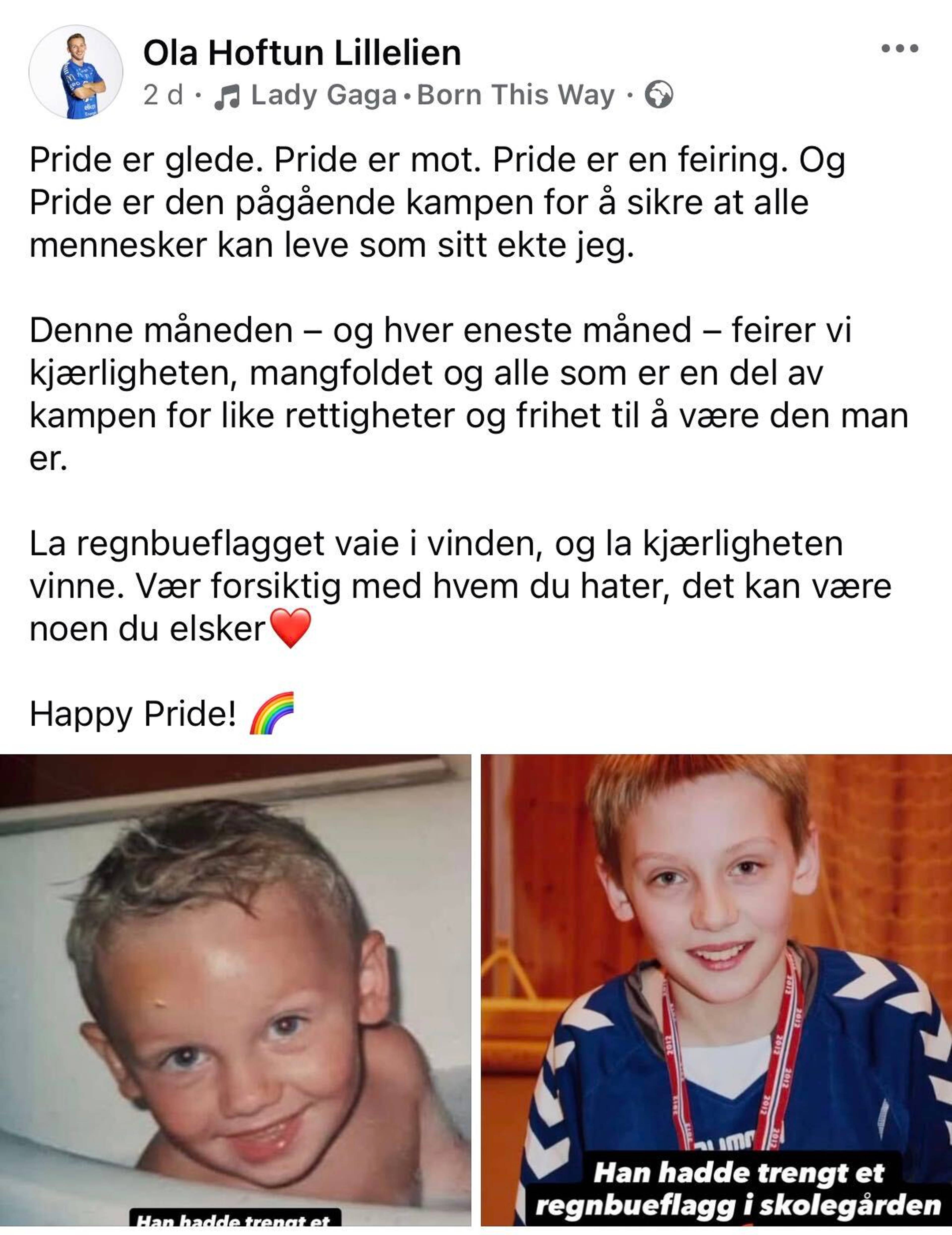 Skjermdump Facebook: Ola Hoftun Lillelien