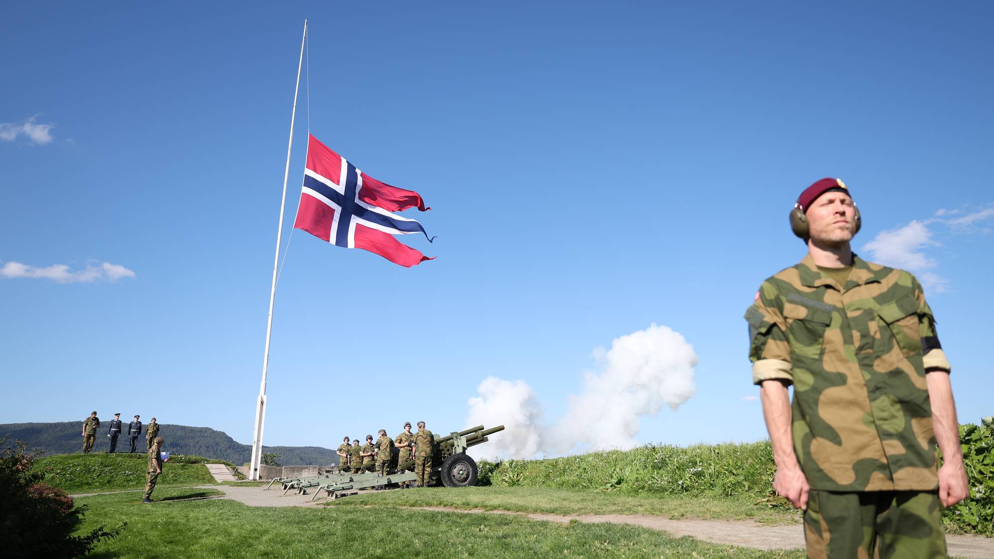 Salutt ved Kristiansten festning i Trondheim
