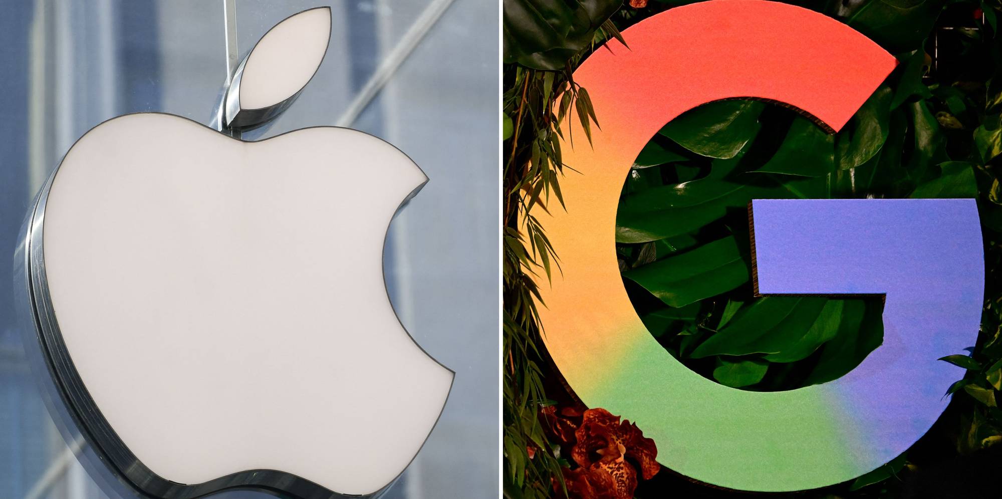 Logoene til 
Apple og Google
