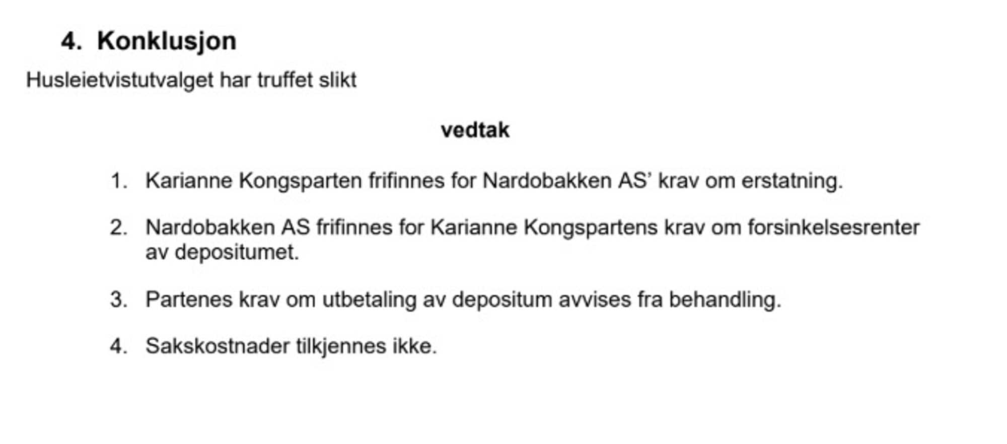 Konklusjon fra HTU