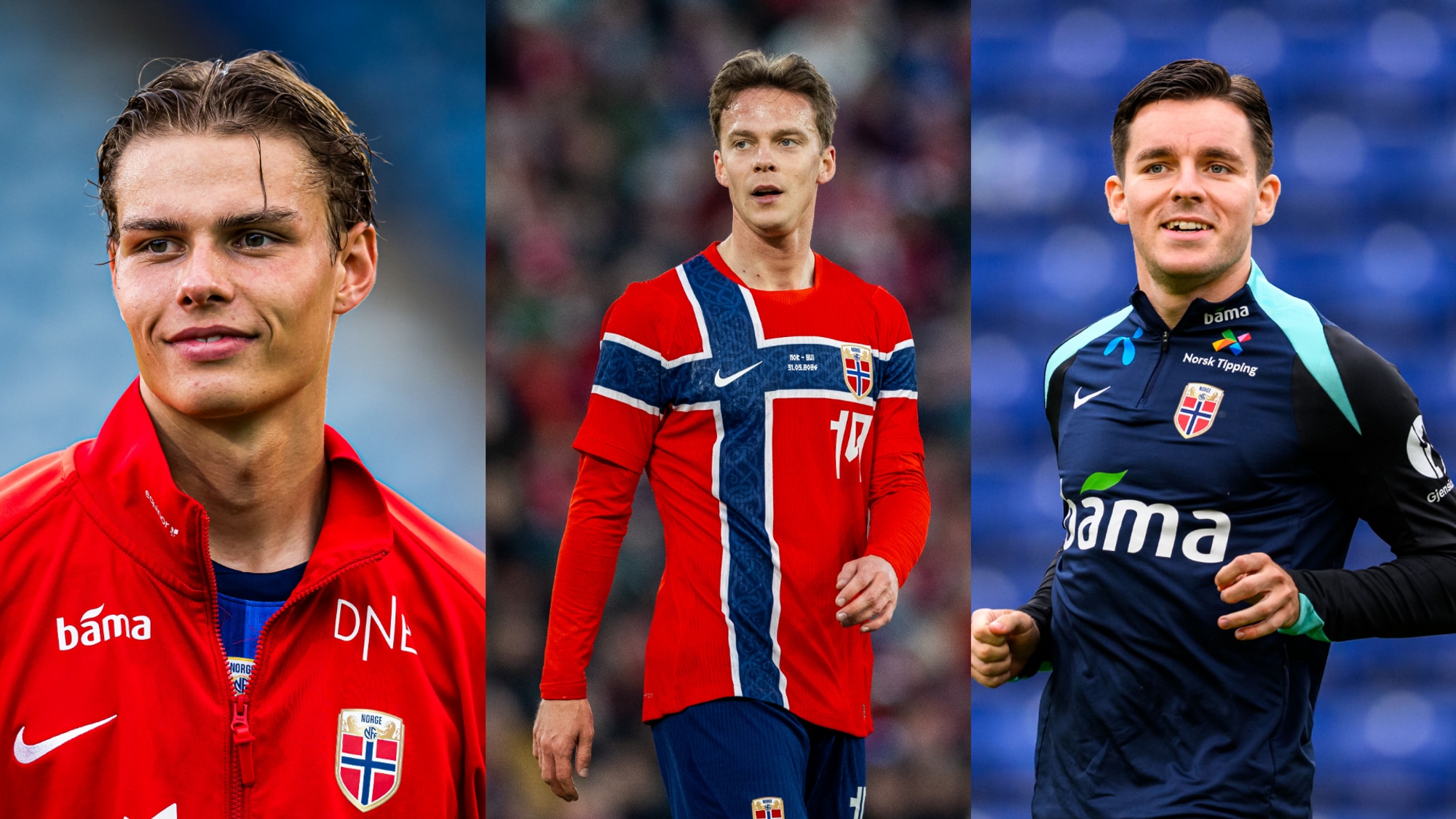 UTFORDRERE: Jens Hjertø-Dahl, Felix Horn Myhre og Hugo Vetlesen er blant spillerne Løkberg mener kan utfordre Thorsby om en plass på landslaget.