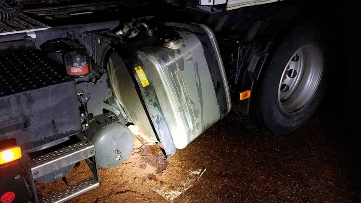 Diesel-søl i Voss etter kollisjon med stein