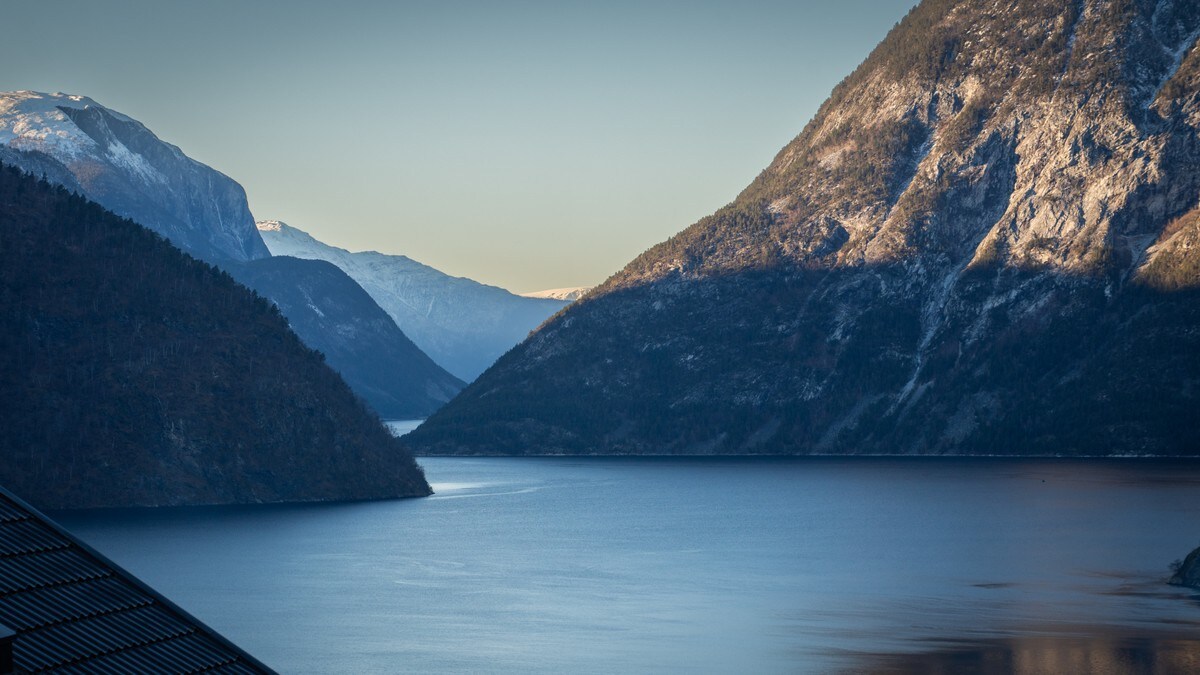 Årdalsfjorden, sett frå Årdalstangen FOTO: NRK