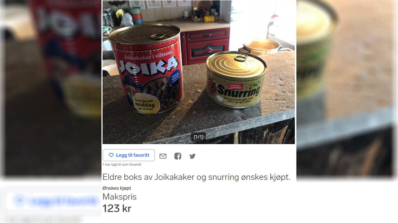 Joikaboks og boks med Snurring ønskes kjøpt på Finn.no