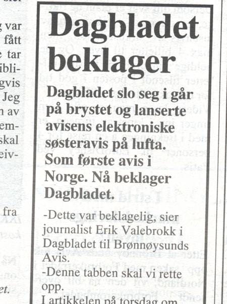 Brønnøysunds Avis Slo Dagbladet I 1995 – Ble Norges Første Nettavis ...