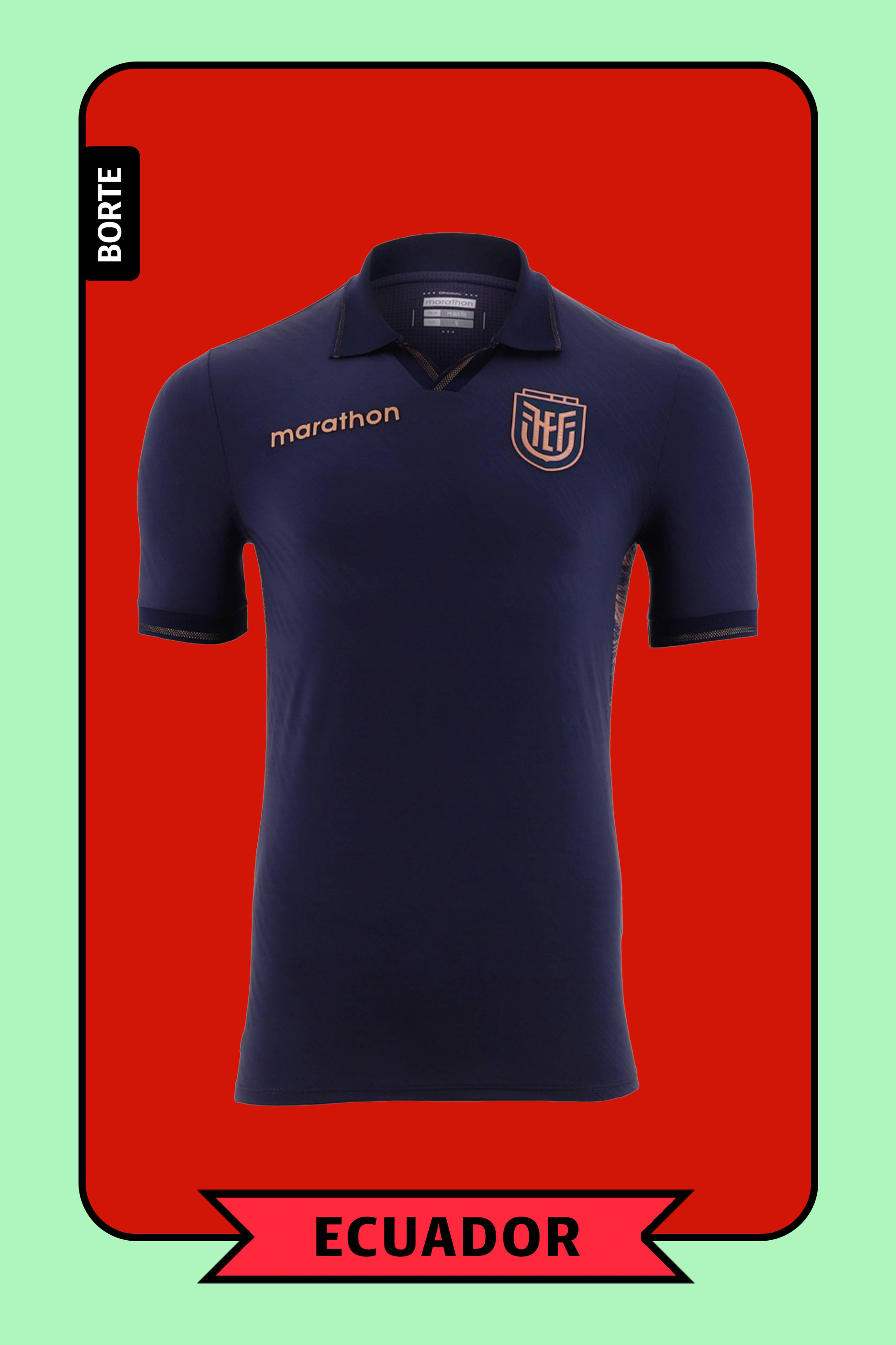 En mørkeblå fotballtrøye