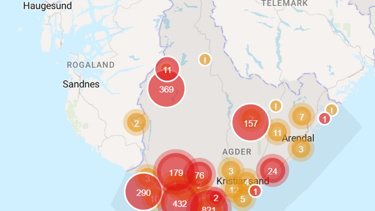 Over 2000 er uten strøm på Agder