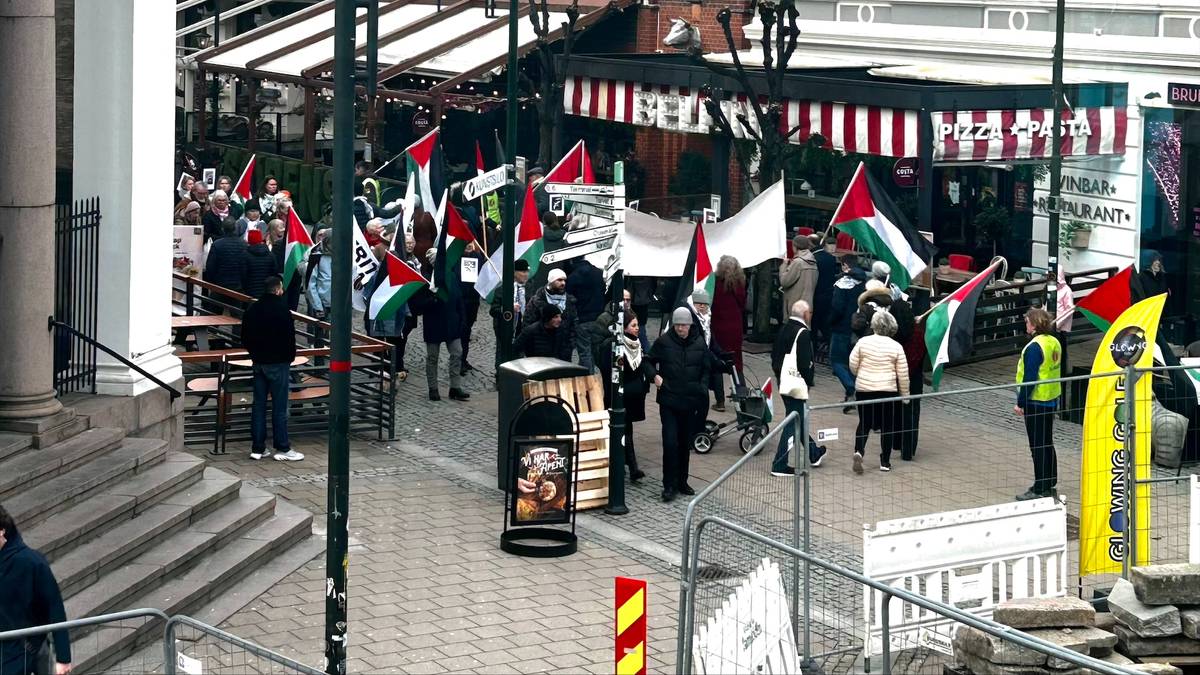 Solidaritetsmarkering i Kristiansand sentrum