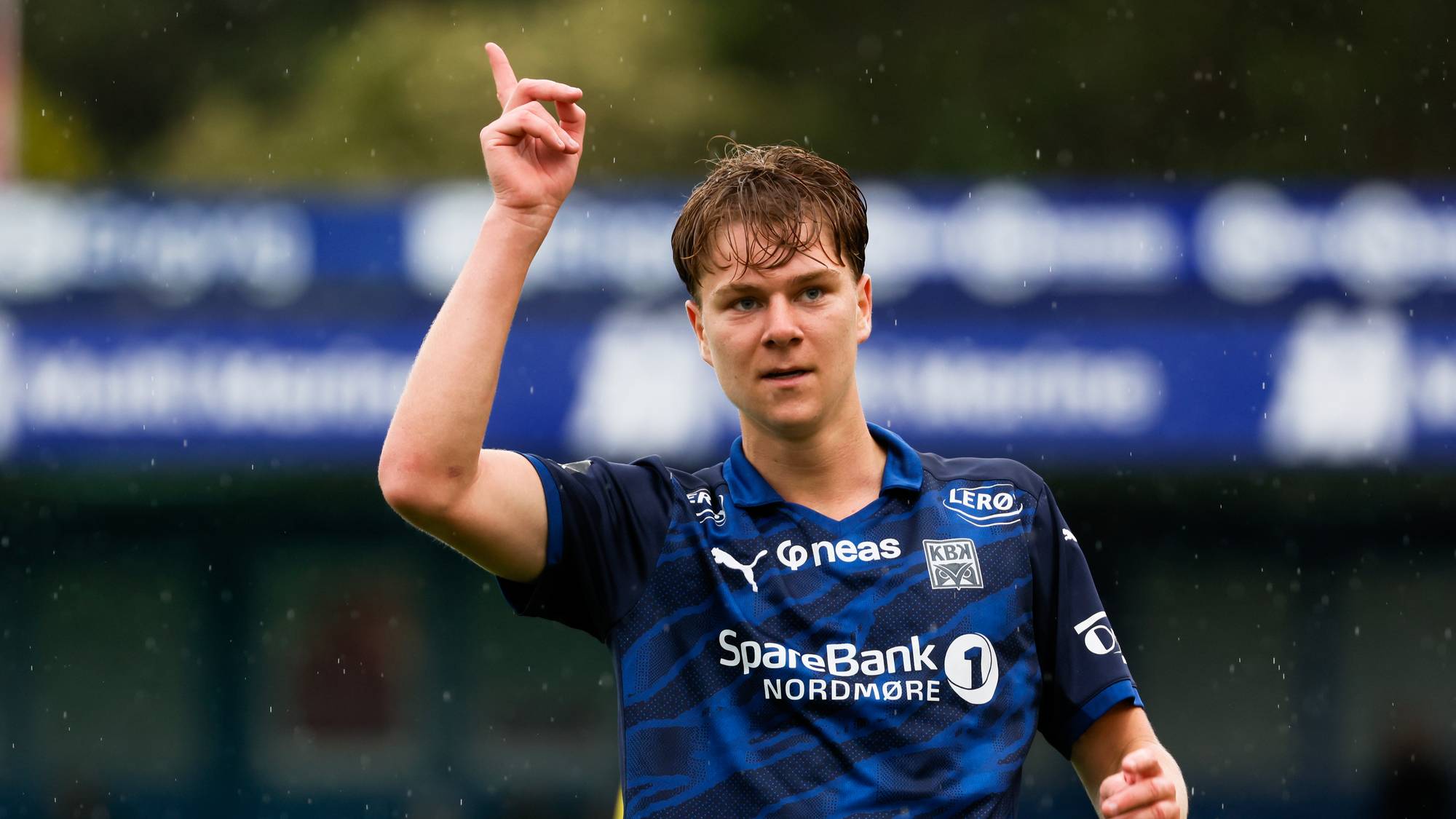 Kristiansunds Sander Kilen under eliteseriekampen i fotball mellom Kristiansund ballklubb og Start på Nordmøre stadion. F