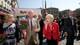 Foto: Bjørn Sigurdsøn / NTB Margrete Slettebø del Comité Conjunto para Palestina, Erling Folkvord, la Ministra de Finanzas Kristin Halvorsen y el Primer Ministro Jens Stoltenberg durante un evento el 1 de mayo en Oslo en 2009.