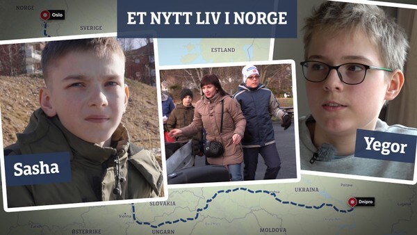 Hvordan er det å være på flukt fra krigen i Ukraina? Vi har fått følge Sasha og Yegor på litt av reisen deres til Norge.