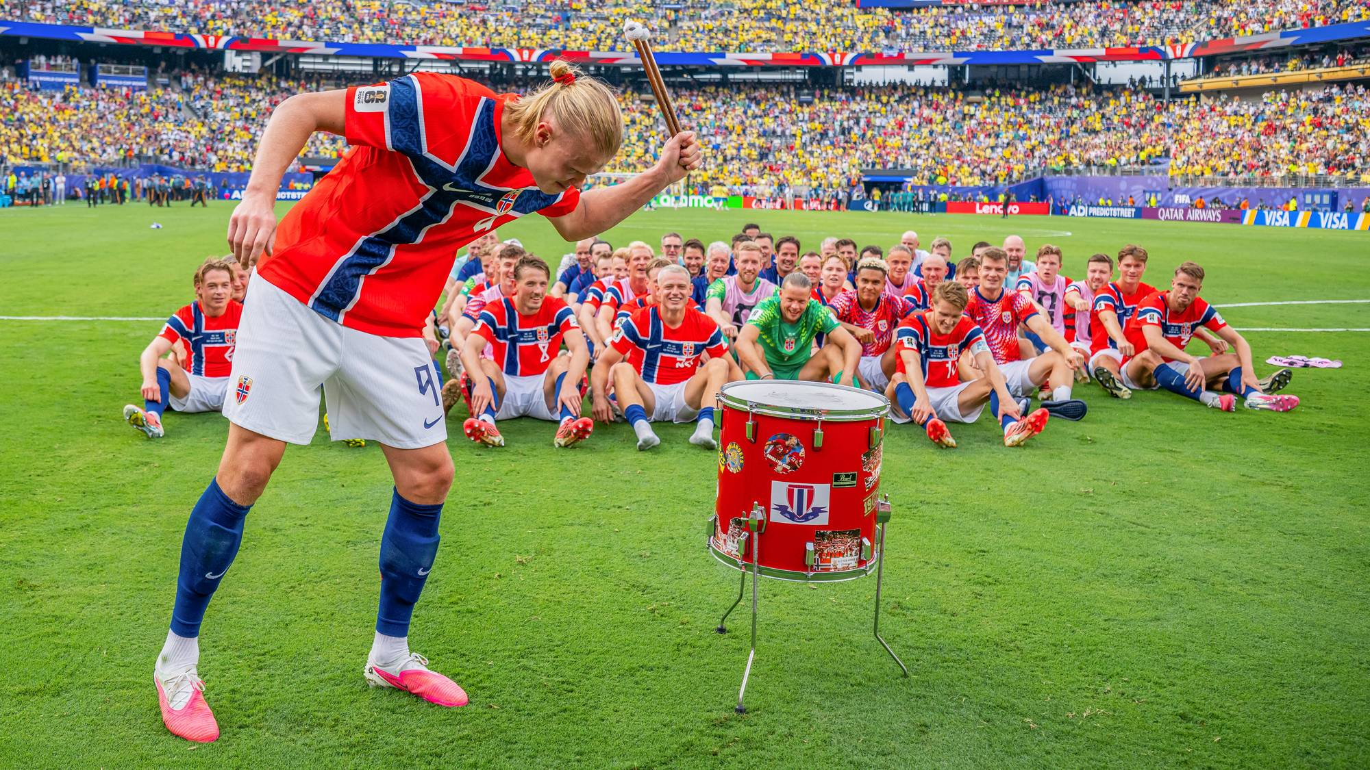 Erling Braut Haaland slår på tromma