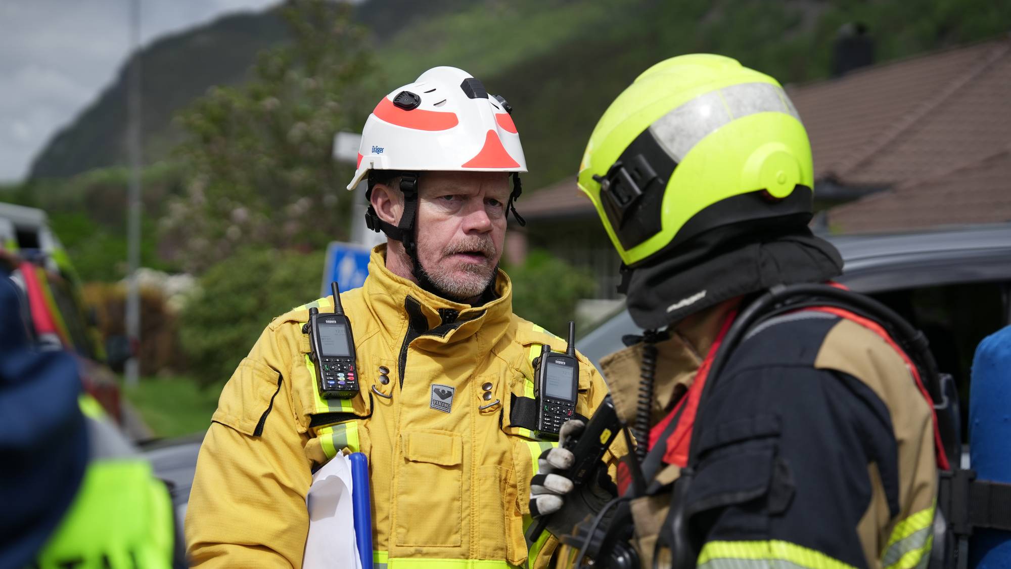 Brann hos Gilje tre. Innsatsleder i brannvesenet
