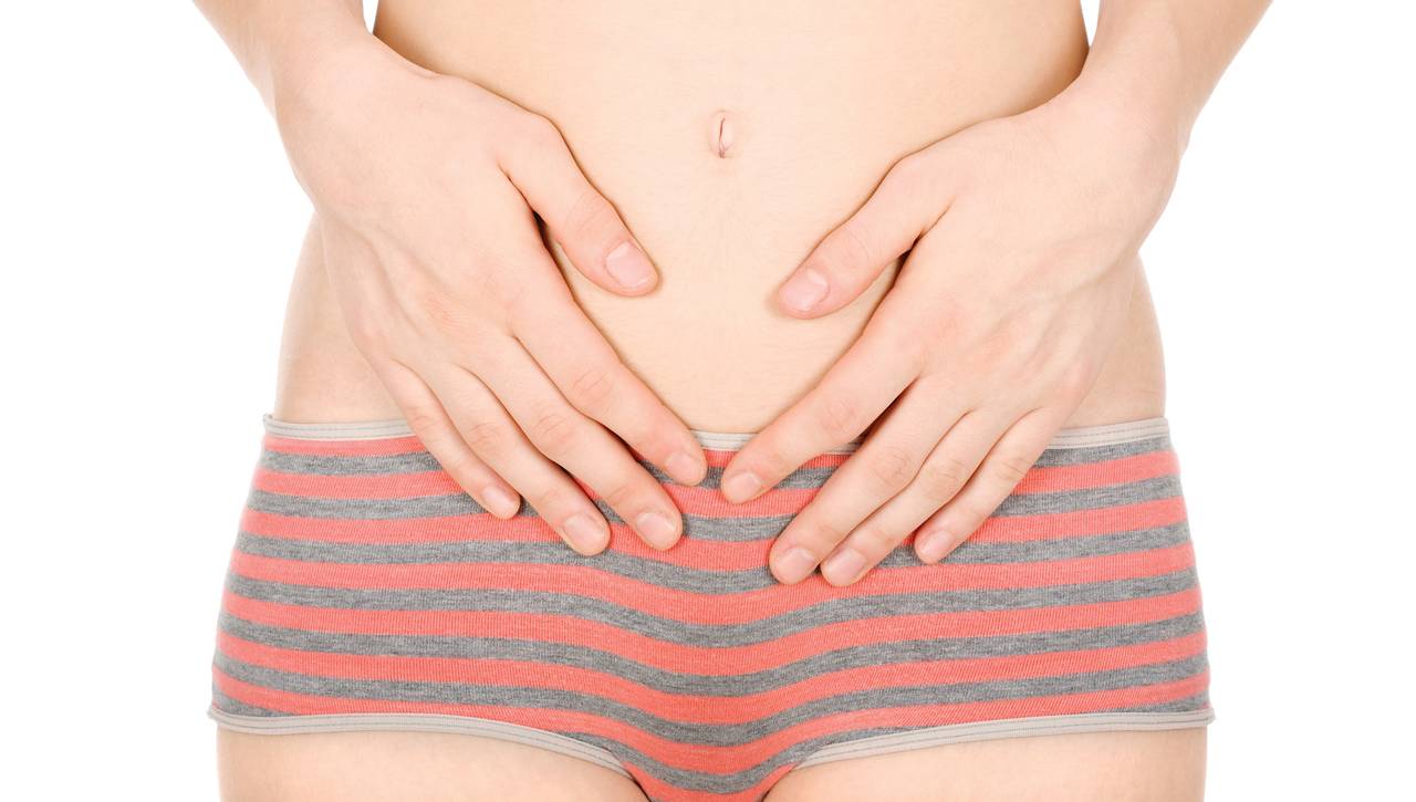 Hands on stomach