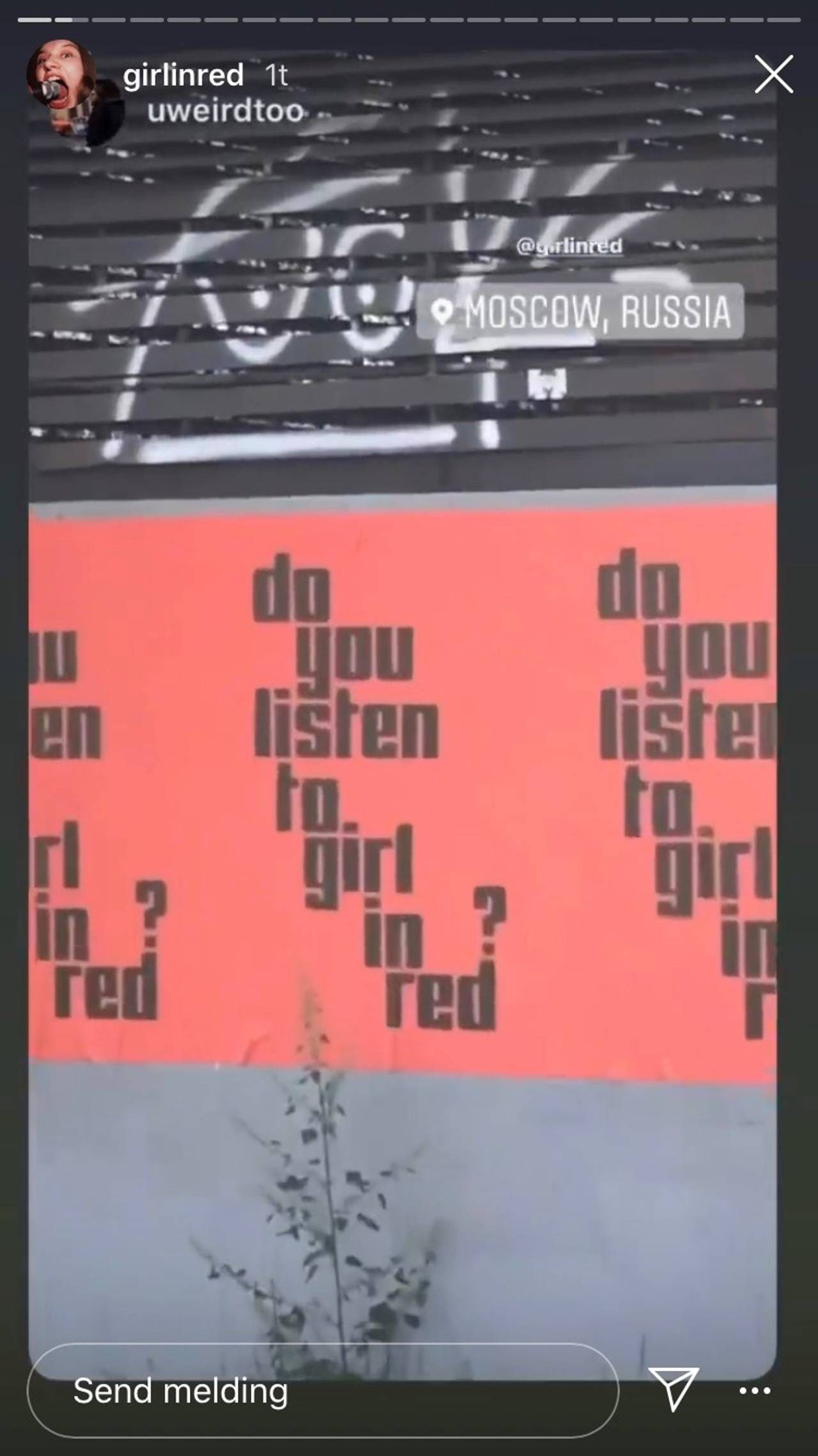 girl in red - insta skjermdump