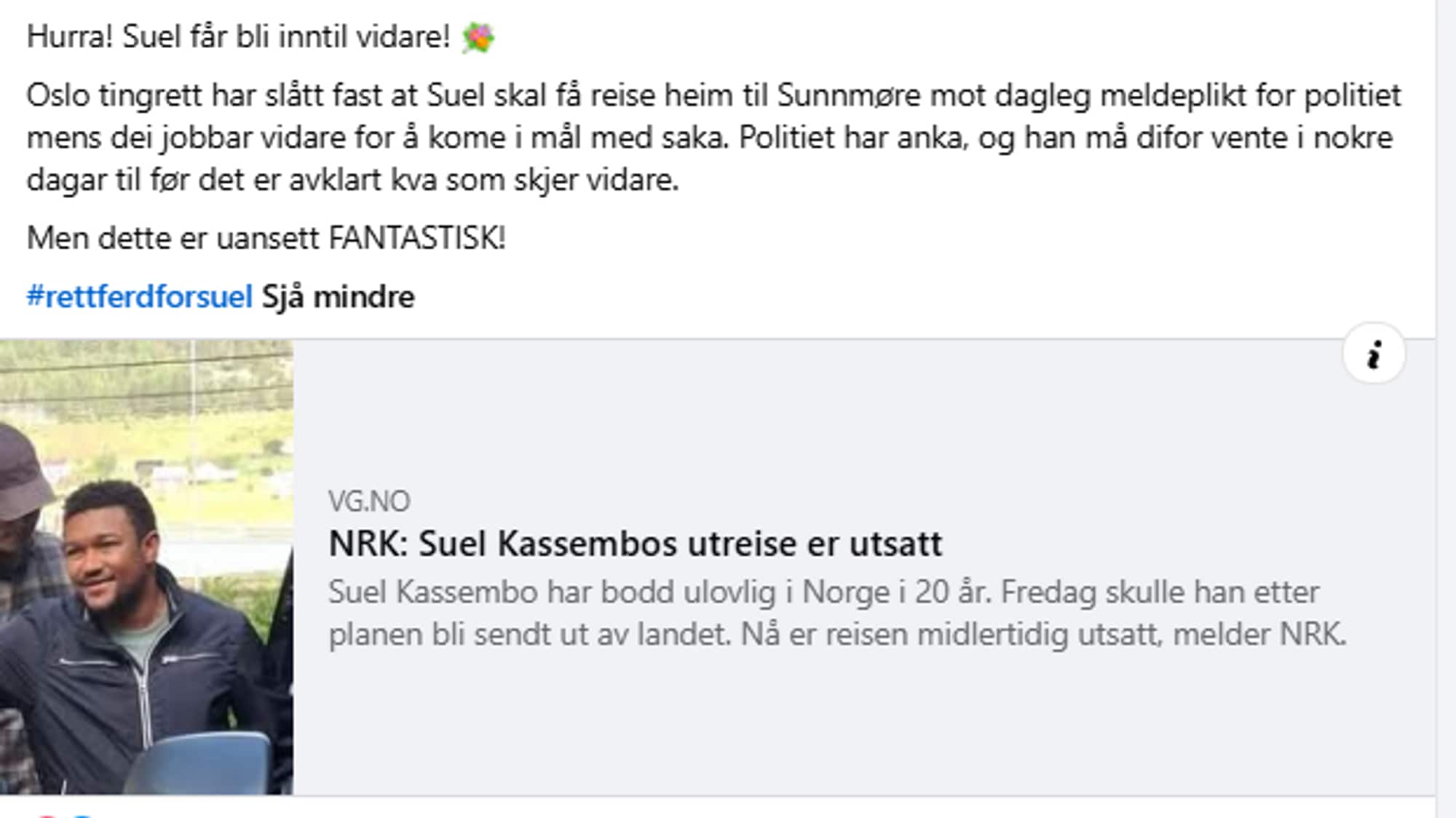innlegg på Facebook