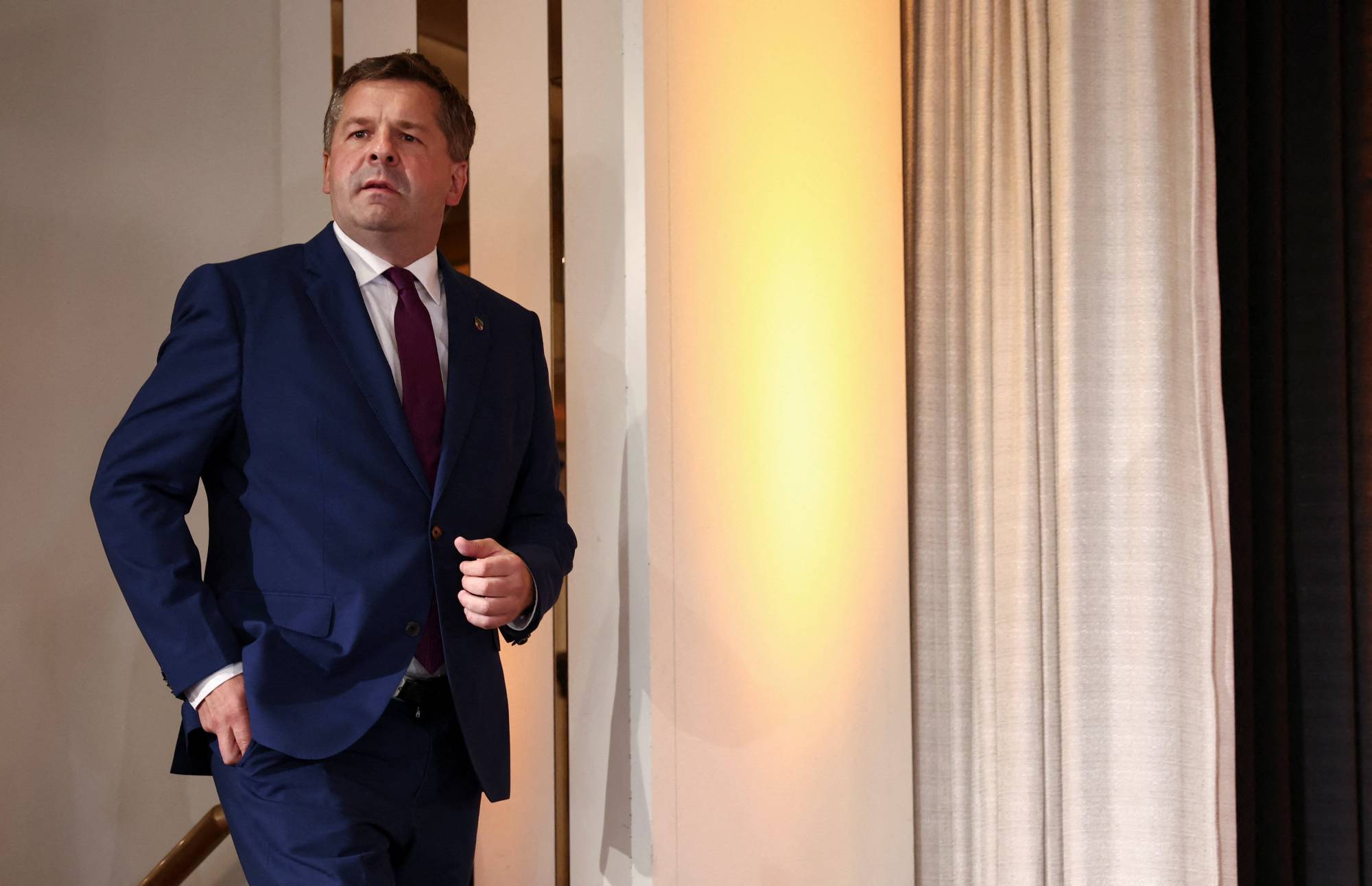 Saxony-Anhalt State Prime Minister and Christian Democratic Union (CDU) top candidate Sven Schulze arrives after exit polls in the Saxony-Anhalt state elections in Magdeburg, Germany, September 6, 2026. REUTERS/Liesa Johannssen