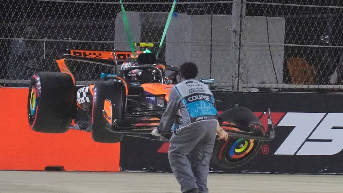 Formel 1: VM-lederen dundret i betongen