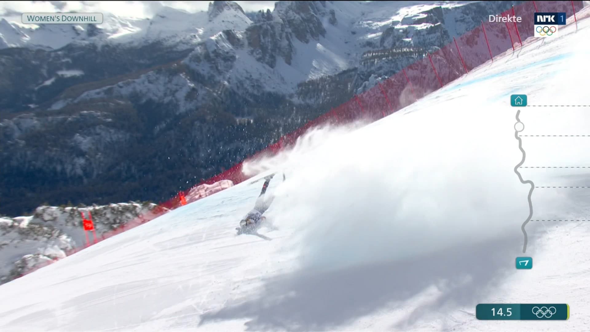 Stjernen falt stygt i OL-løypa: Drømmen knust etter 13 sekunder