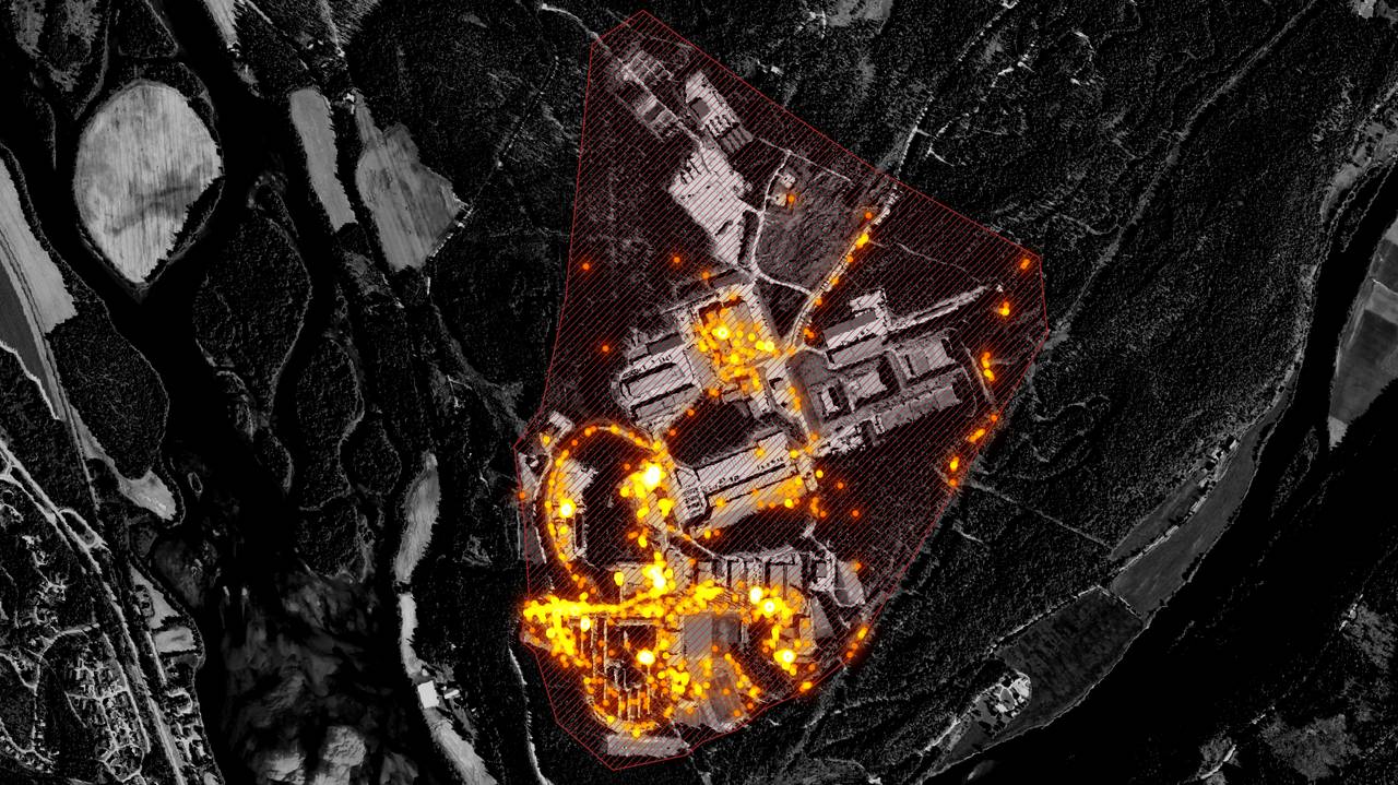 Bilde som viser Rena leir med mobilposisjoneringer.