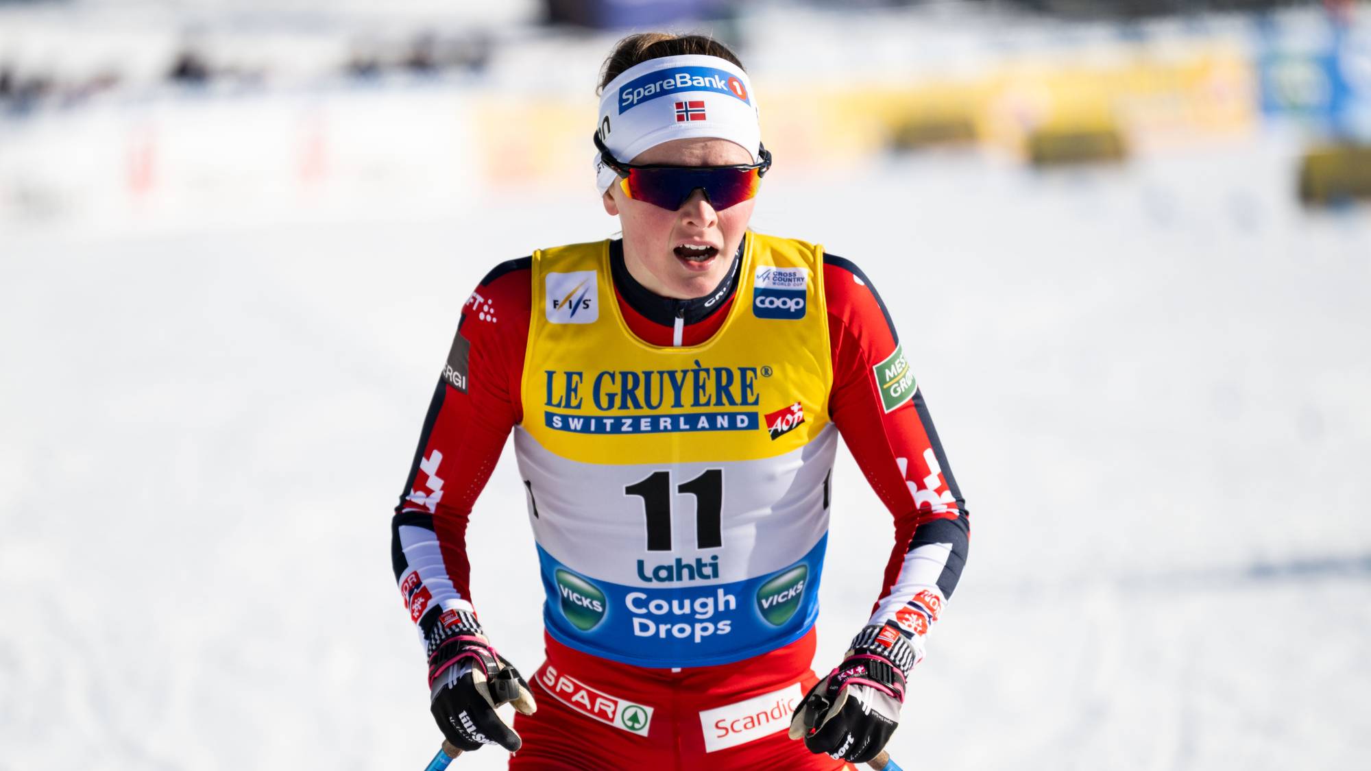 Mathilde Myhrvold etter sprintfinalen i Lahti