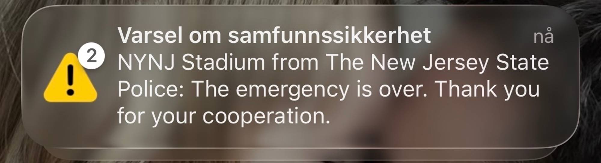Farevarselet ved VM-stadion der Norge skal spille er over