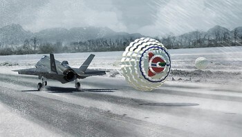F-35 tester bremseskjermen