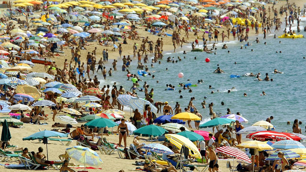 Calella beach near Barcelona. Før