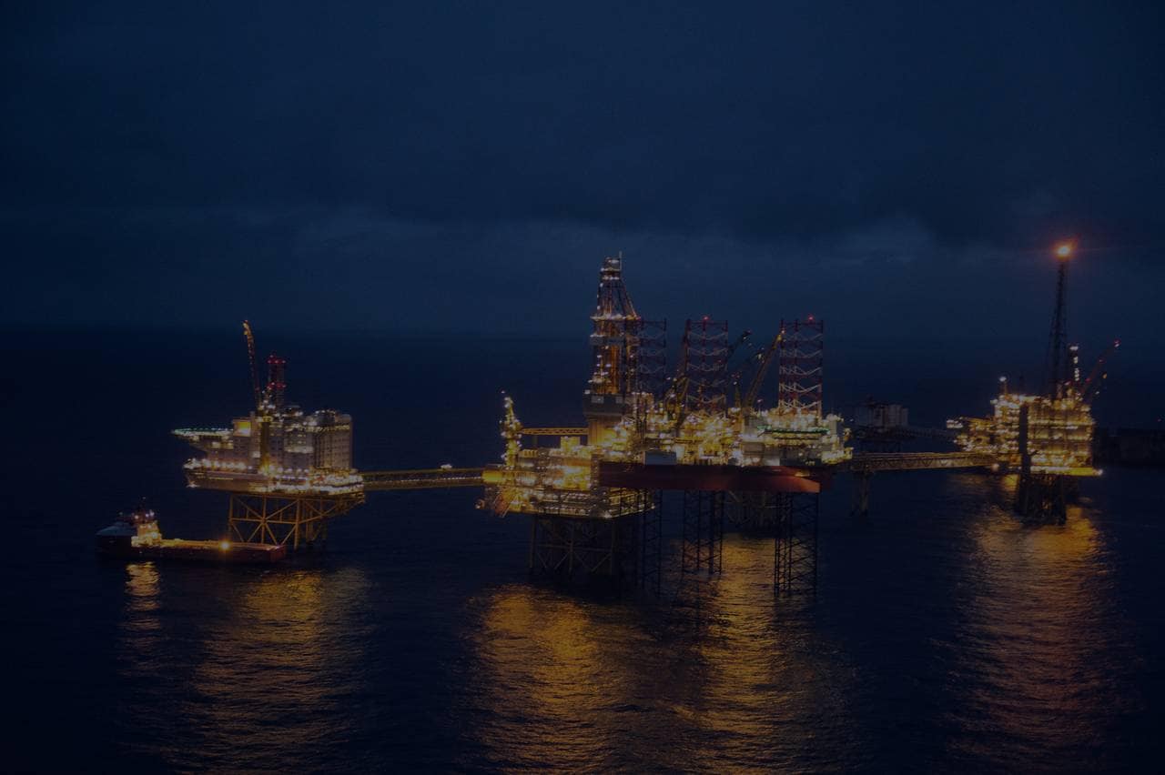 Oljeplattform i Nordsjøen. 