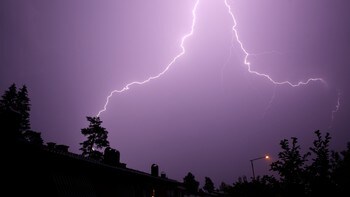 Tordenvær og lynnedslag i Oslo