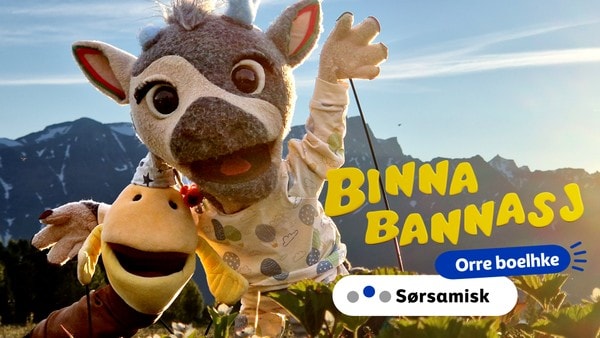 Binnabannasj sæjhta Ujujju edtja satnine ålkone stååkedidh gaskejïjjen - Binnabánnaš vil leke ute midt på natta med Ujujju.