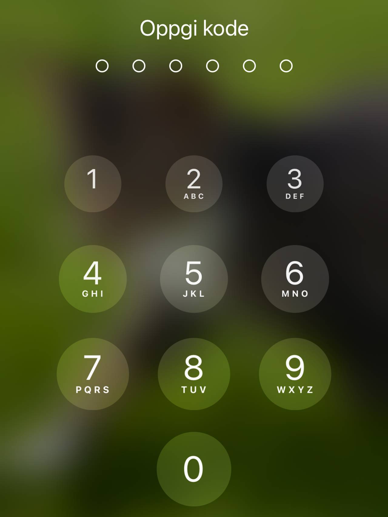 Oppgi kode for Face ID