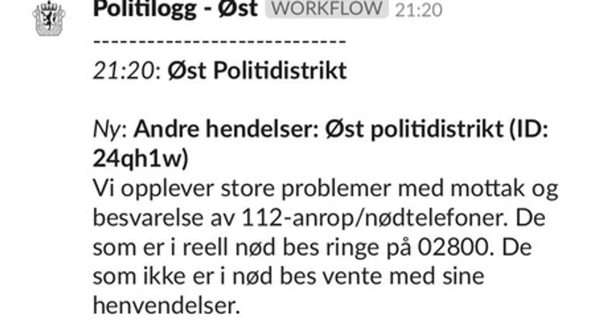 Nasjonalt problem med politiet sitt naudnummer