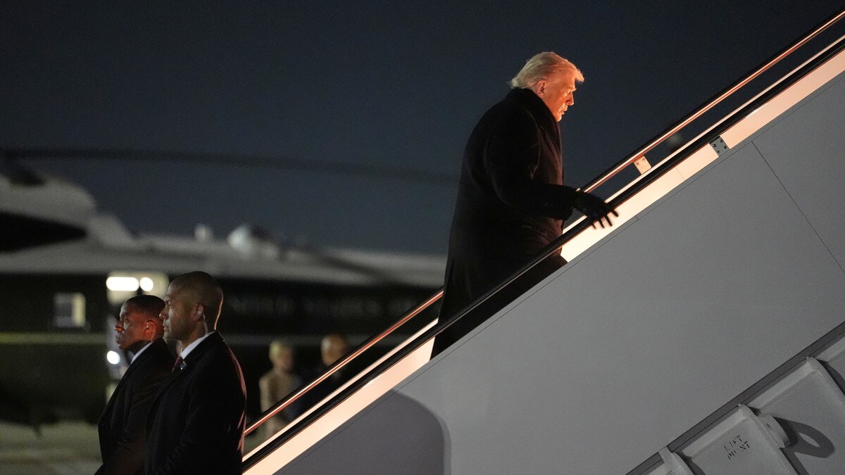 USAs president Trump er på vei til Davos