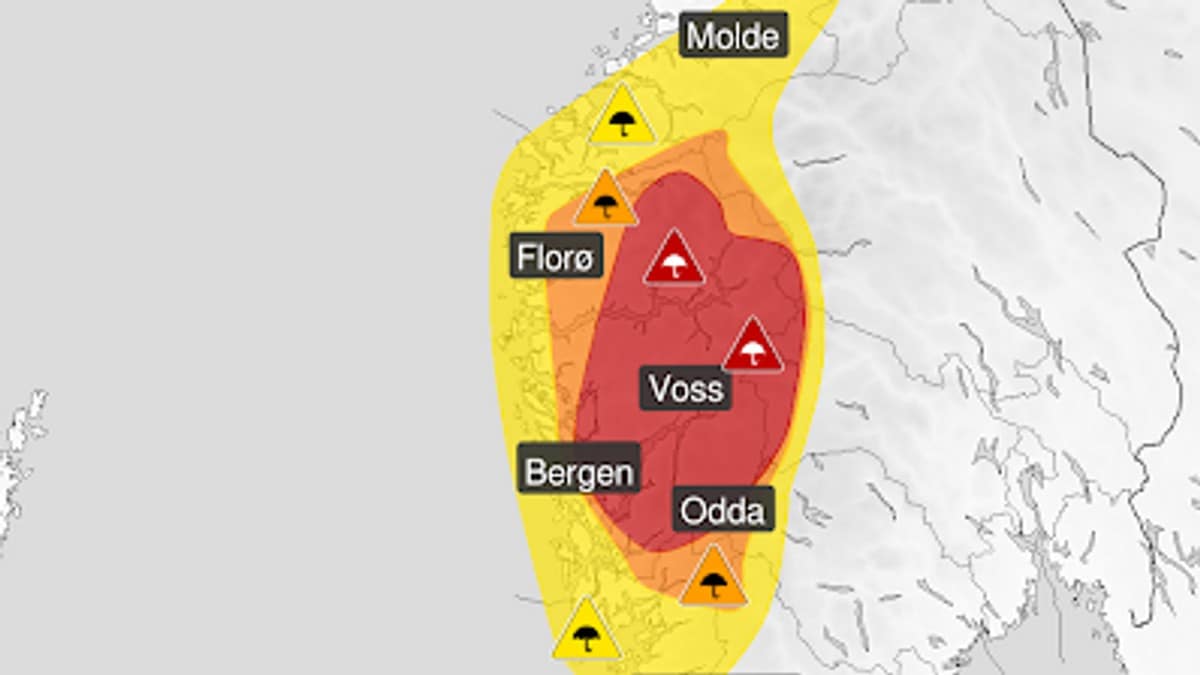 Varslar ekstremvêr i Vestland – i morgon kjem «Jakob»