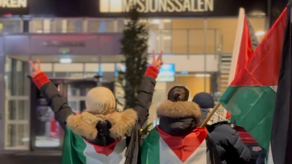 Palestina-demonstrant påkøyrd etter Miff-møte