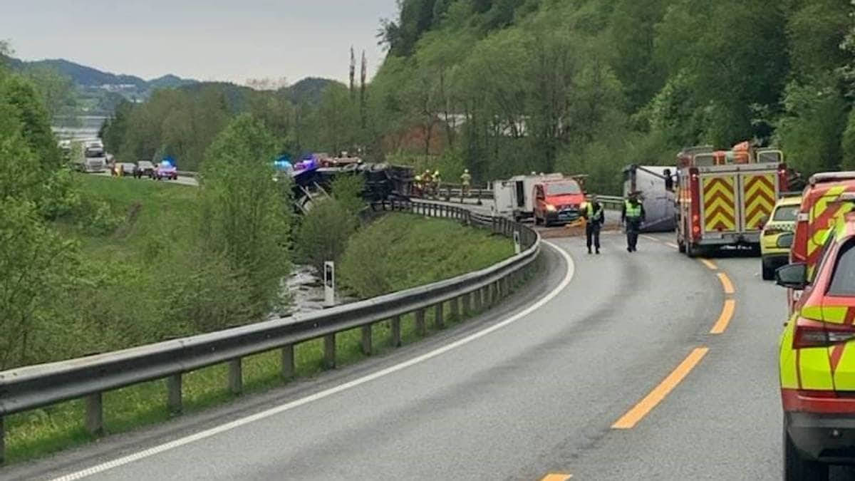 Tanker Accident Closes Road in Levanger, Norway