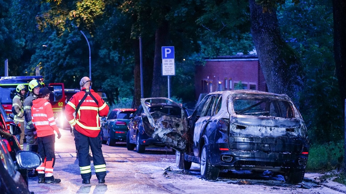 Bilbrann på Frogner i Oslo