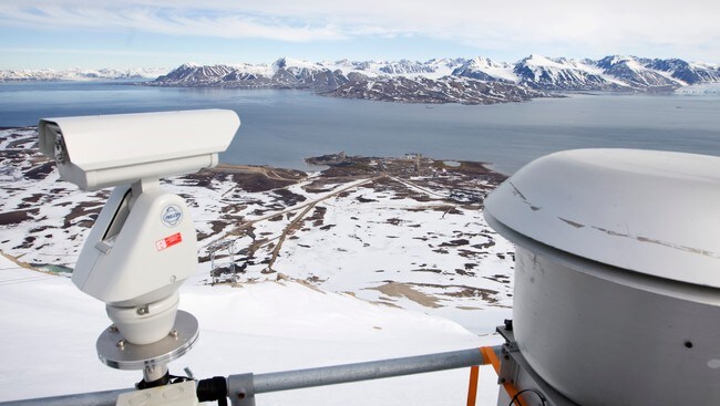 Luftforskningssenteret på Zeppelin-fjellet i Ny-Ålesund på Svalbard.
