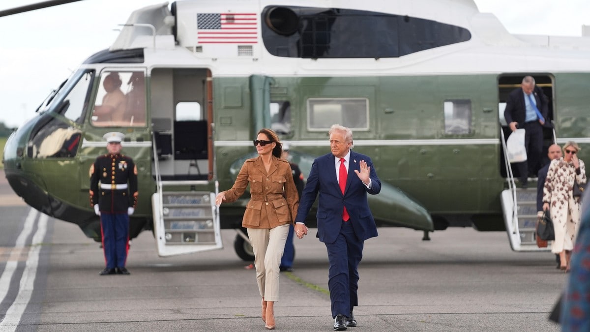 Donald Trump måtte nødlande i England