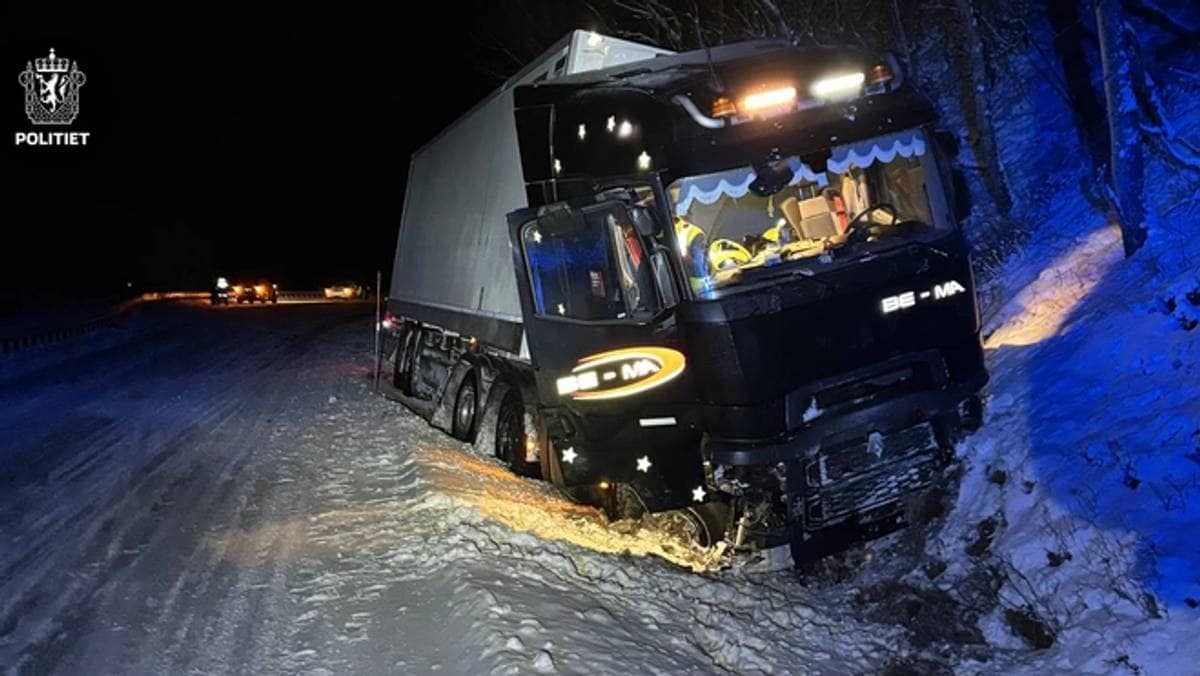 Utenlandsk sjåfør endte i grøfta på E6