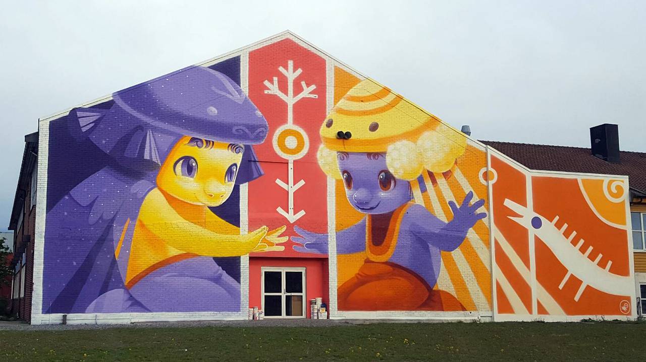 Veggmaleri på Halmstad skole i Rygge