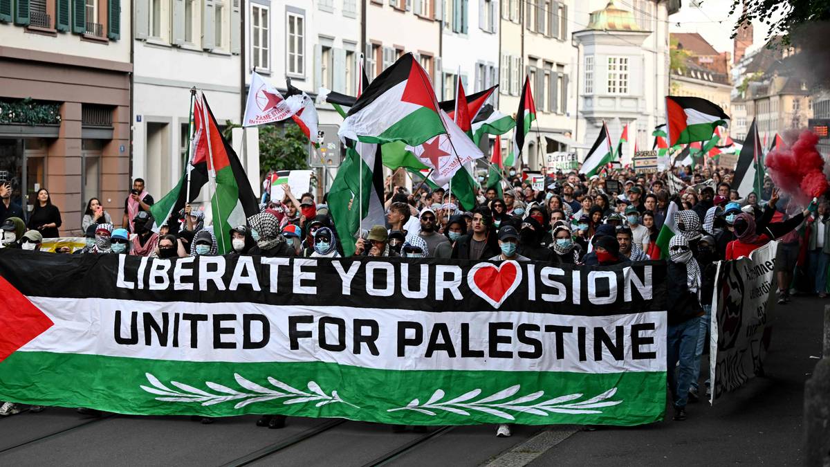 Hundrevis demonstrerer mot Israel i Sveits