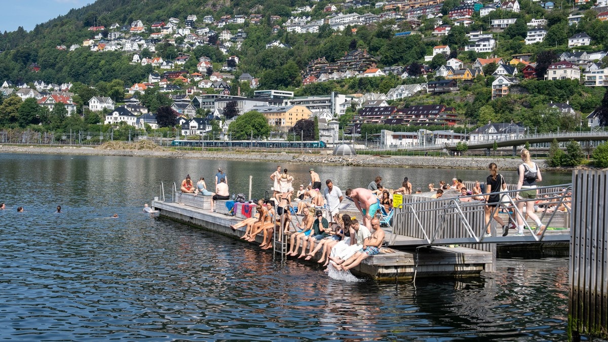 Bergen opplever offisiell hetebølge: Fem dager med tropevarme