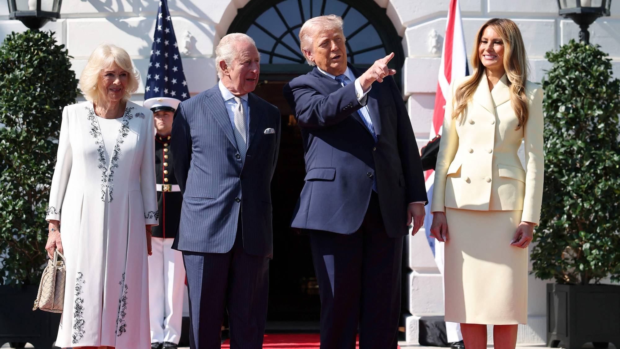 President Donald Trump og førstedame Melania Trump tok imot det britiske kongeparet ved Det hvite hus.
