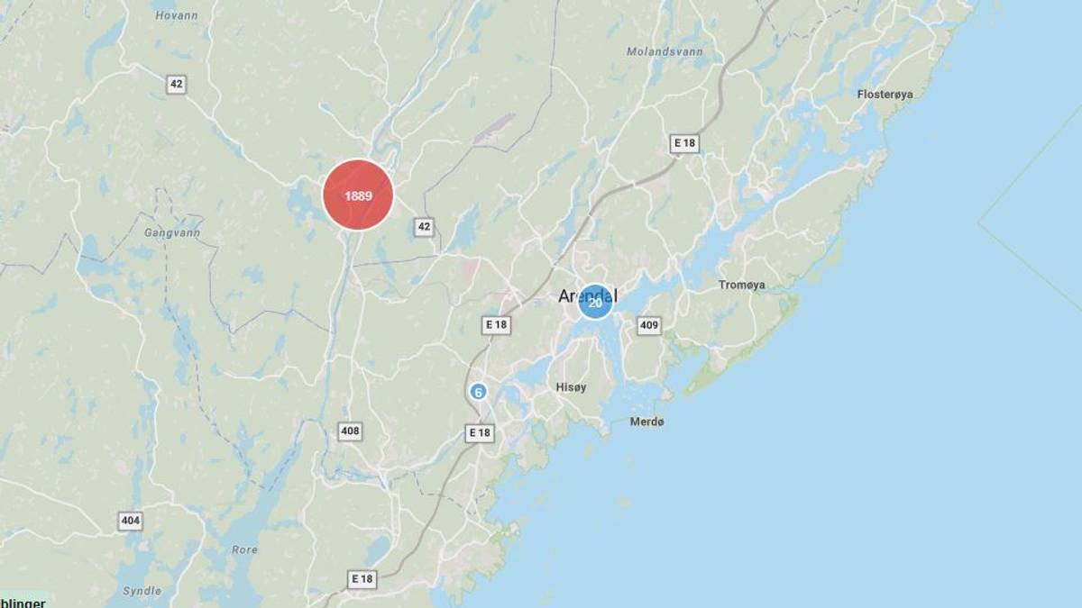 Nesten 2000 var uten strøm i Froland