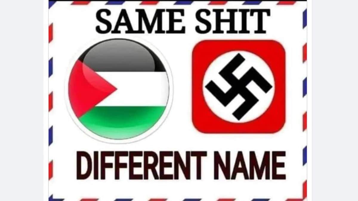 Sammenlignet nazi-flagg med det palestinske flagget