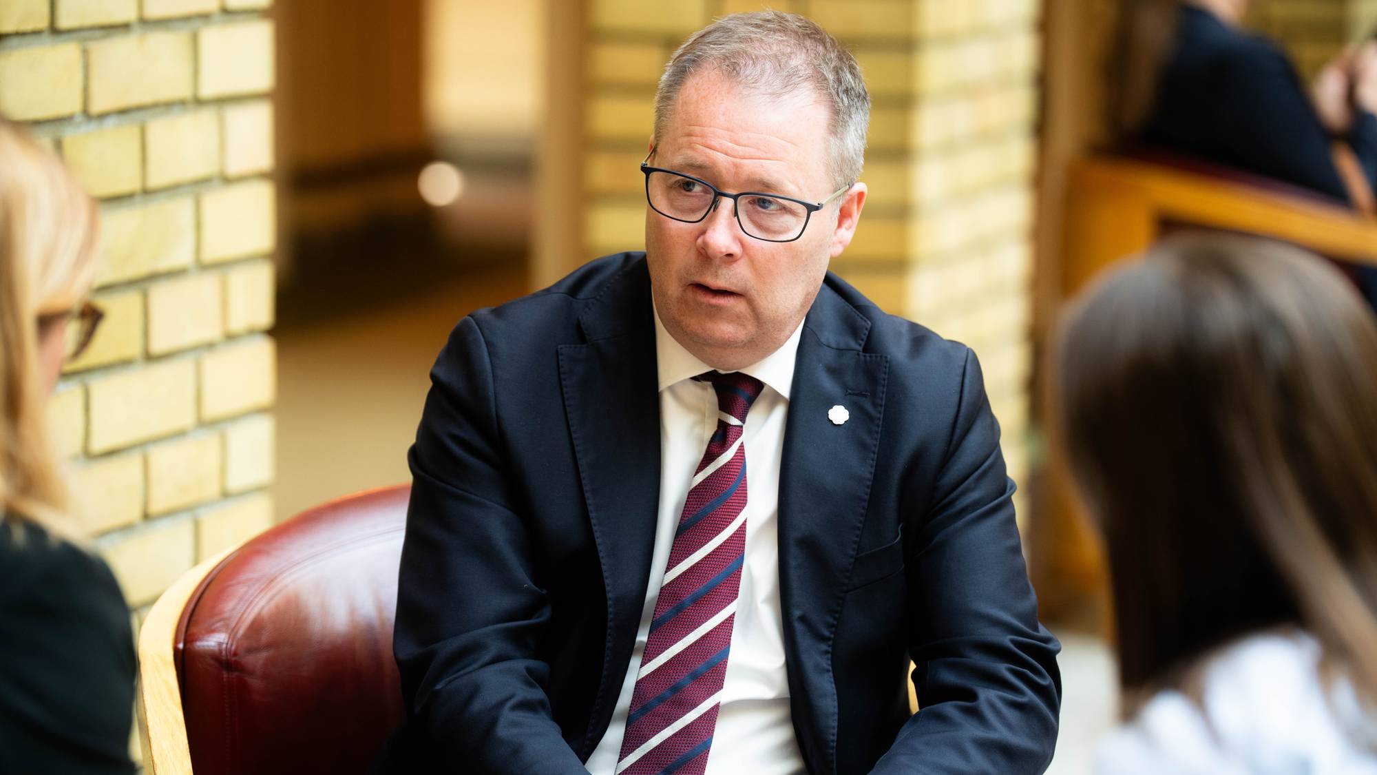 Bjørn Arild Gram (Sp) under fremleggingen av revidert statsbudsjett.