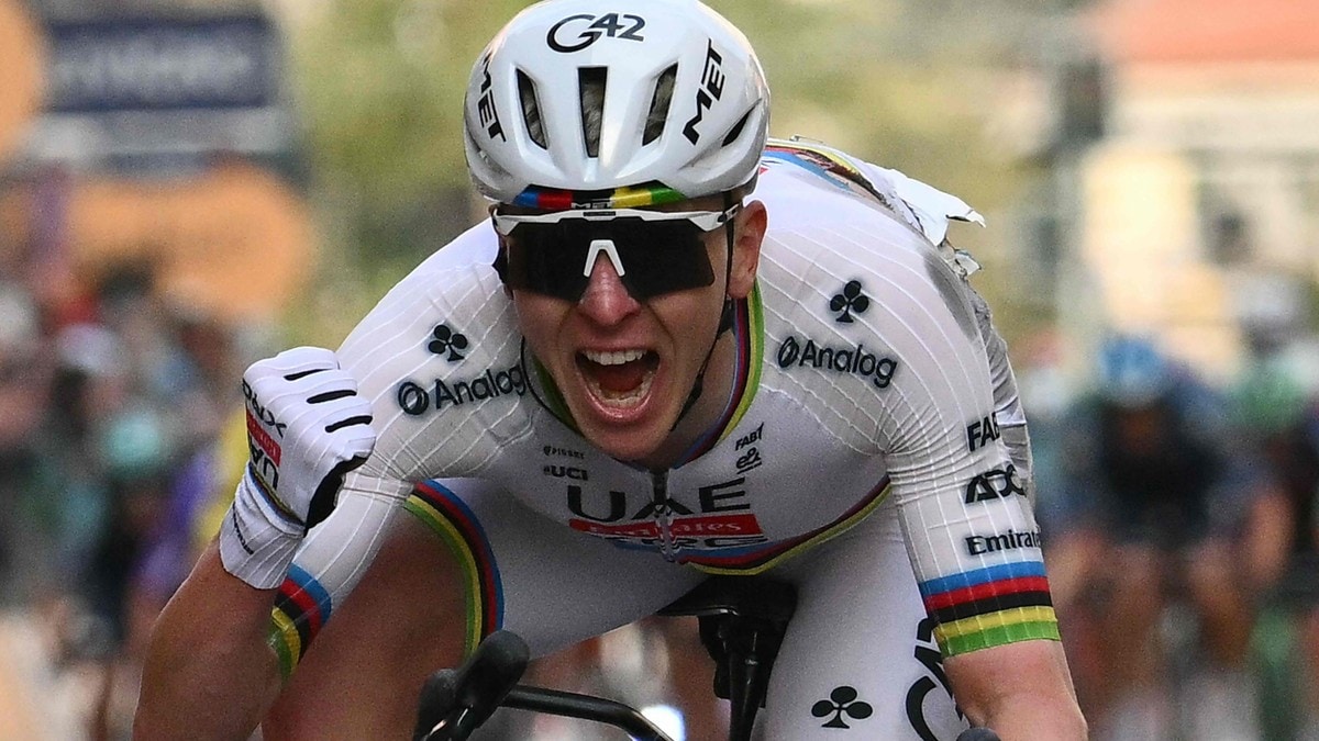 Pogacar vant etter velt